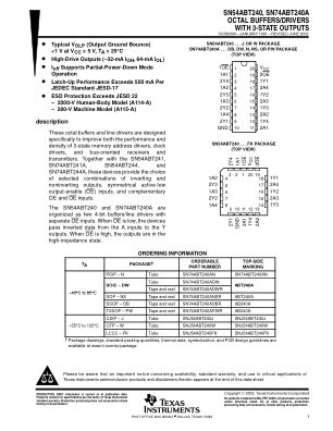 SN74ABT240A datasheet cover page
