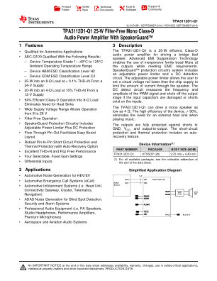 TPA3112D1-Q1 datasheet cover page