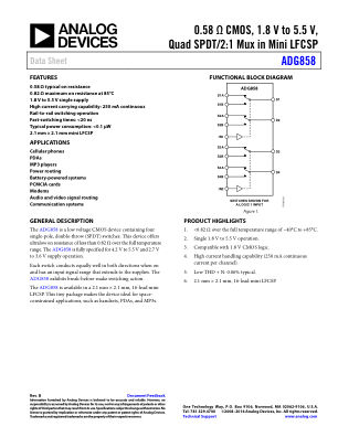 ADG858 datasheet cover page