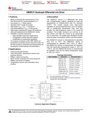 AM26C31M datasheet cover page