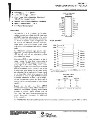 TPIC6B273 datasheet cover page