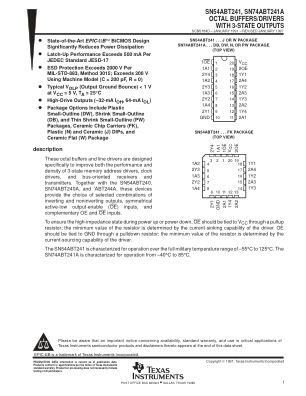 SN74ABT241A datasheet cover page