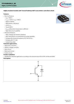 FZ1500R45KL3-B5 datasheet cover page