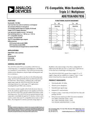ADG793A 数据手册首页