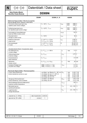 DD89N datasheet cover page
