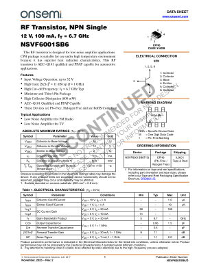 NSVF6001SB6 datasheet cover page