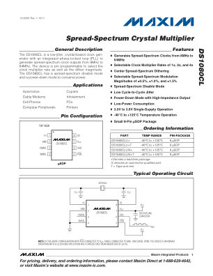 DS1080CL datasheet cover page