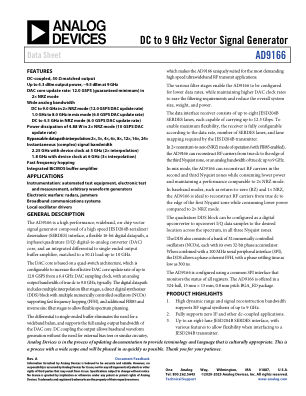 AD9166 数据手册首页