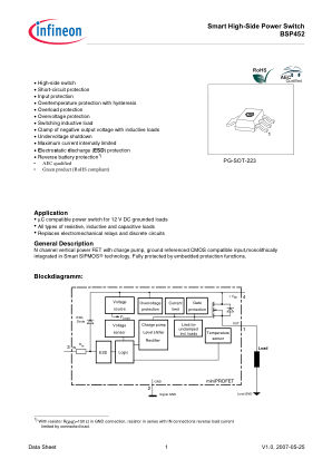 BSP452 datasheet cover page