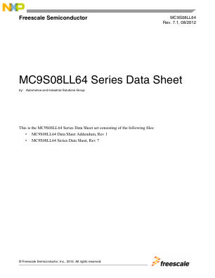 MC9S08LL64 数据手册首页