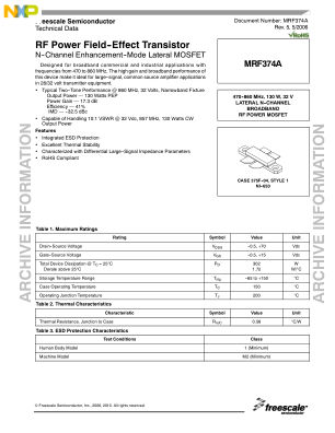 MRF374A datasheet cover page