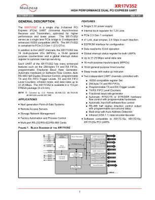 XR17V352 数据手册首页