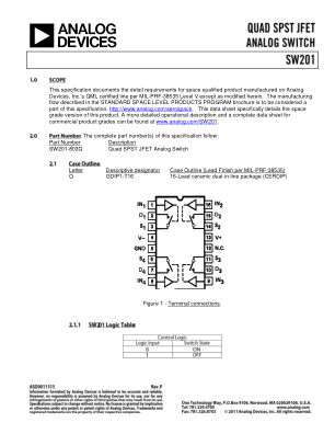 SW201S datasheet cover page