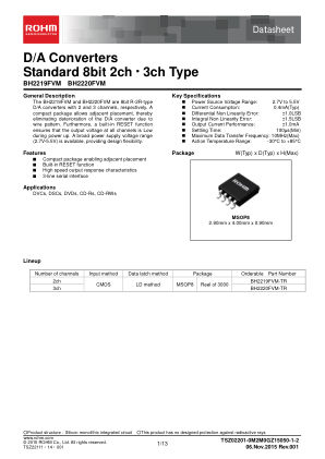 BH2220FVM datasheet cover page