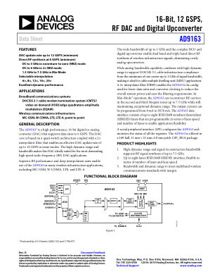 AD9163 数据手册首页