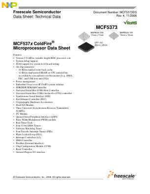 MCF5373DS 数据手册首页