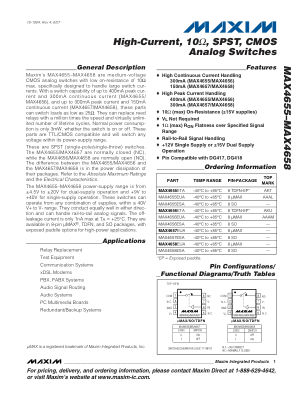 MAX4655-MAX4658 datasheet cover page