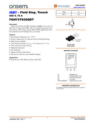 FGH75T65SQDT datasheet cover page