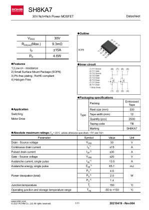 SH8KA7 datasheet cover page