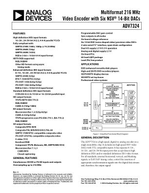 ADV7324 数据手册首页