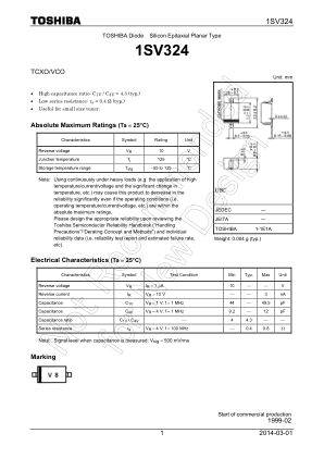 1SV324 datasheet cover page