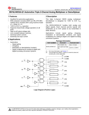 SN74LV4053A-Q1 datasheet cover page