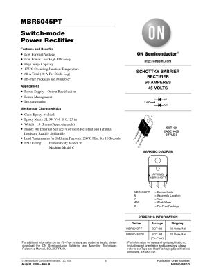 MBR6045PT datasheet cover page