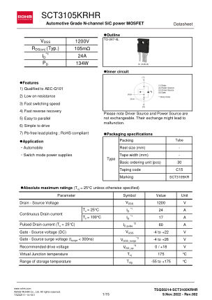 SCT3105KRHR 数据手册首页