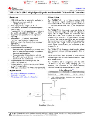 TUSB217A-Q1 datasheet cover page