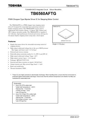 TB6560AFTG datasheet cover page