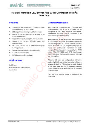 AW9523Q datasheet cover page