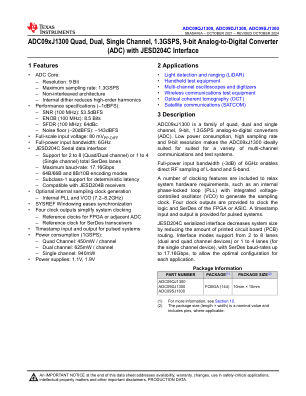 ADC09SJ1300 datasheet cover page
