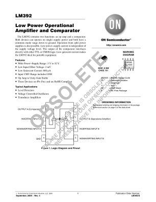 LM392 数据手册首页
