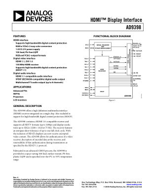AD9398 数据手册首页
