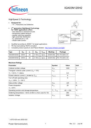 IGA03N120H2 datasheet cover page