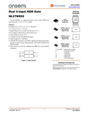 NL27WZ02 数据手册首页