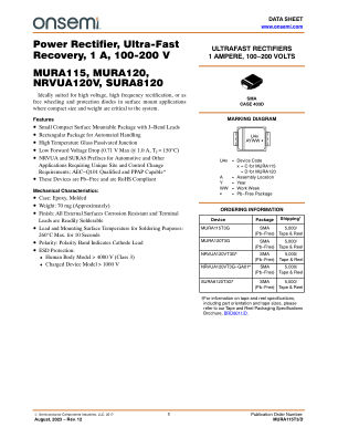 MURA115T3 datasheet cover page