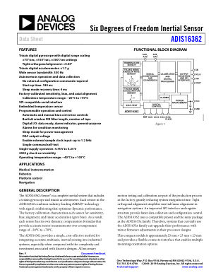 ADIS16362 数据手册首页