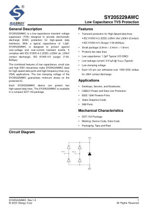 SY205229AWC datasheet cover page