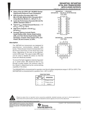 SN74ABT640 数据手册首页