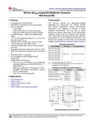 ISO1452 数据手册首页
