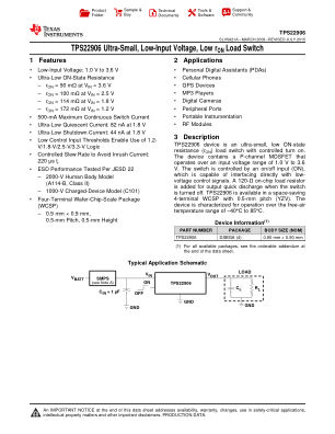 TPS22906 datasheet cover page