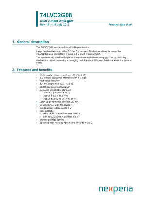 74LVC2G08GM datasheet cover page