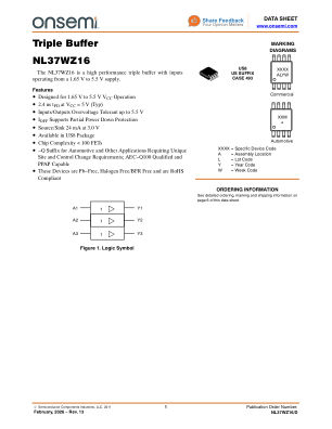 NL37WZ16 数据手册首页