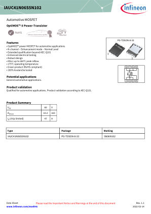 IAUC41N06S5N102 datasheet cover page
