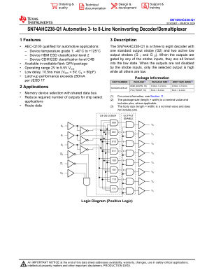 SN74AHC238-Q1 数据手册首页
