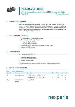 PESD5V0H1BSFYL datasheet cover page