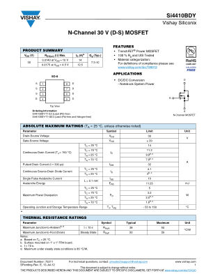 SI4134BDY 数据手册首页