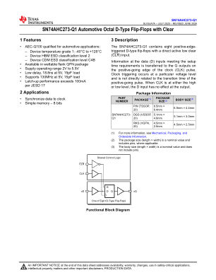 SN74AHC273-Q1 datasheet cover page