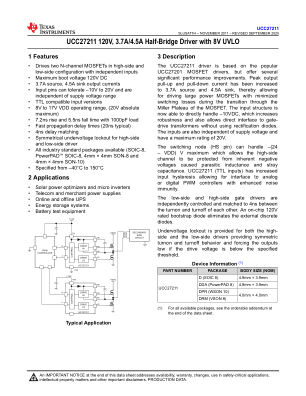 UCC27211 datasheet cover page